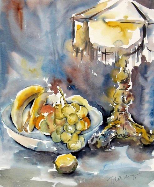 Obstschale und Lampe (1995)