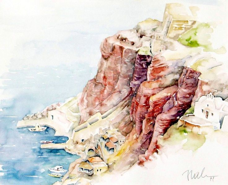 Ammouthi-Hafen in Oia auf Santorin (1999)
