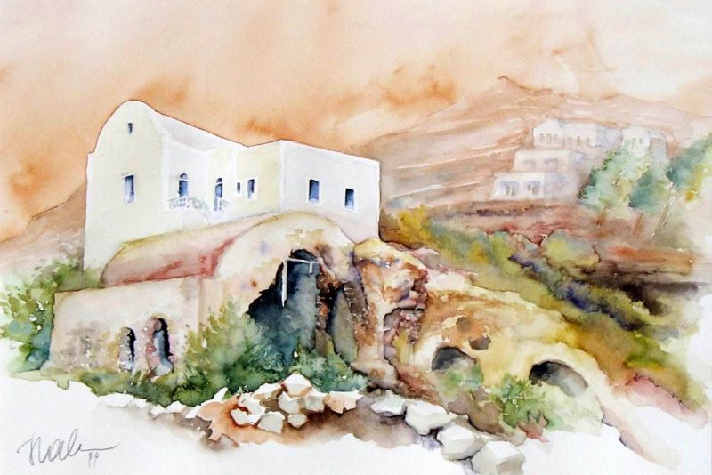 Neues auf altem Haus in Finikia auf Santorin (1999)