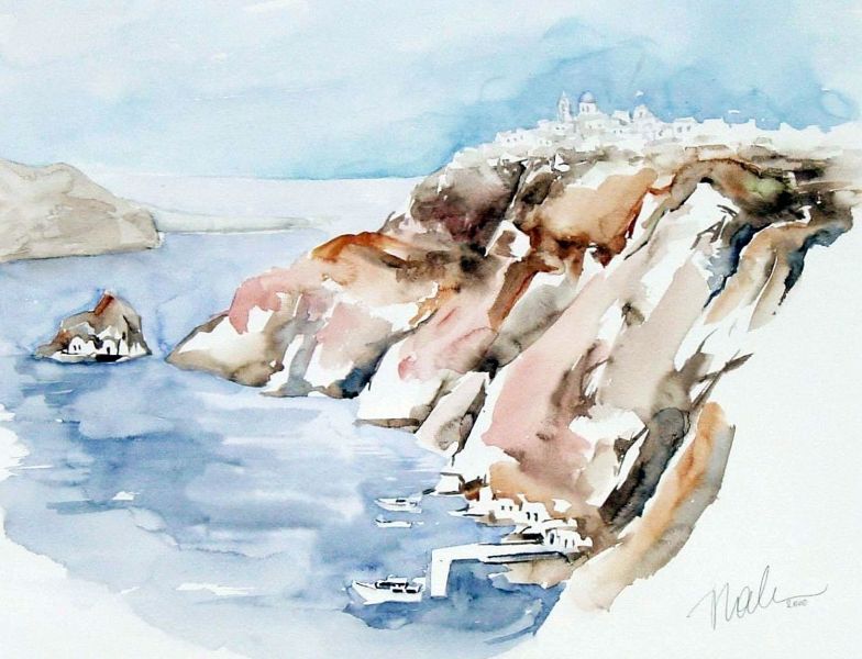 Caldera mit Oia auf Santorin (2000)