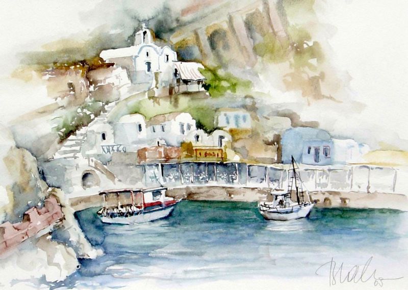 Ammouthi-Hafen in Oia auf Santorin (2003)