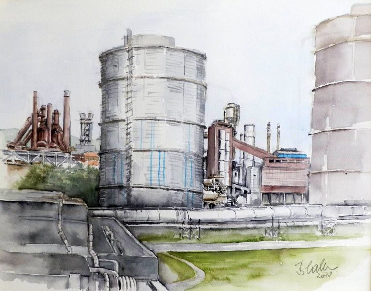 Gasometer in der VOEST in Linz (2018)
